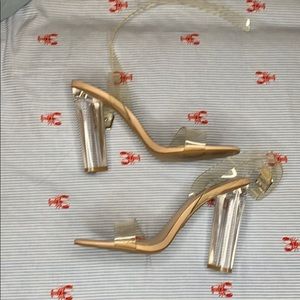 Clear straps heels